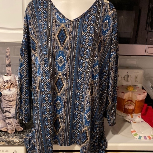D womens French Laundry casual stretch long sleeve plus size top 3X - Picture 1 of 3